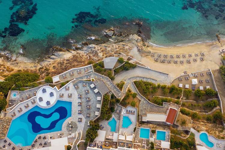 Mykonos Grand Hotel & Resort only private beach in Mykonos
